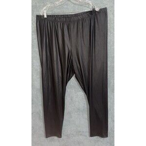 Torrid Leggings Womens 4X Black Faux Leather Pull On Stretch Pants Plus Size NWT